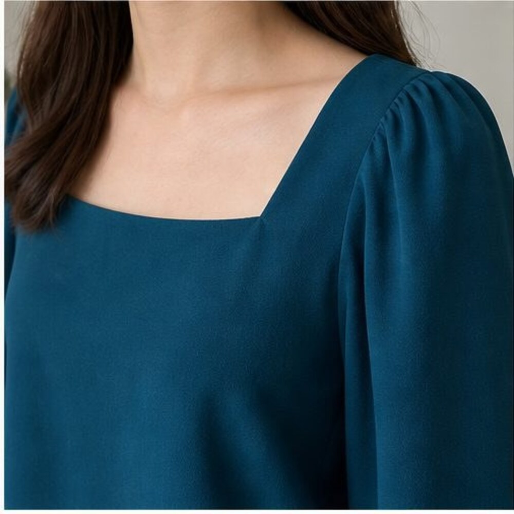 Teal Ruffle Blouse - Picture 4 of 6